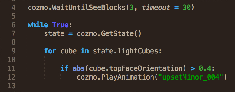 Using Cozmo's SDK.