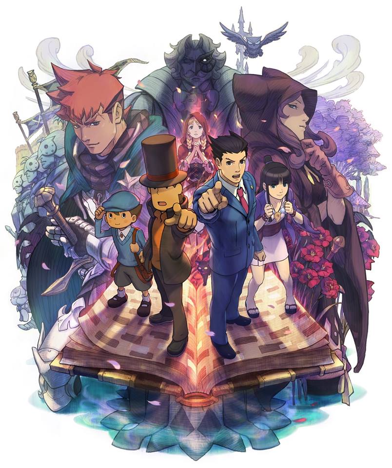 Characters from Professor Layton vs. Phoenix Wright