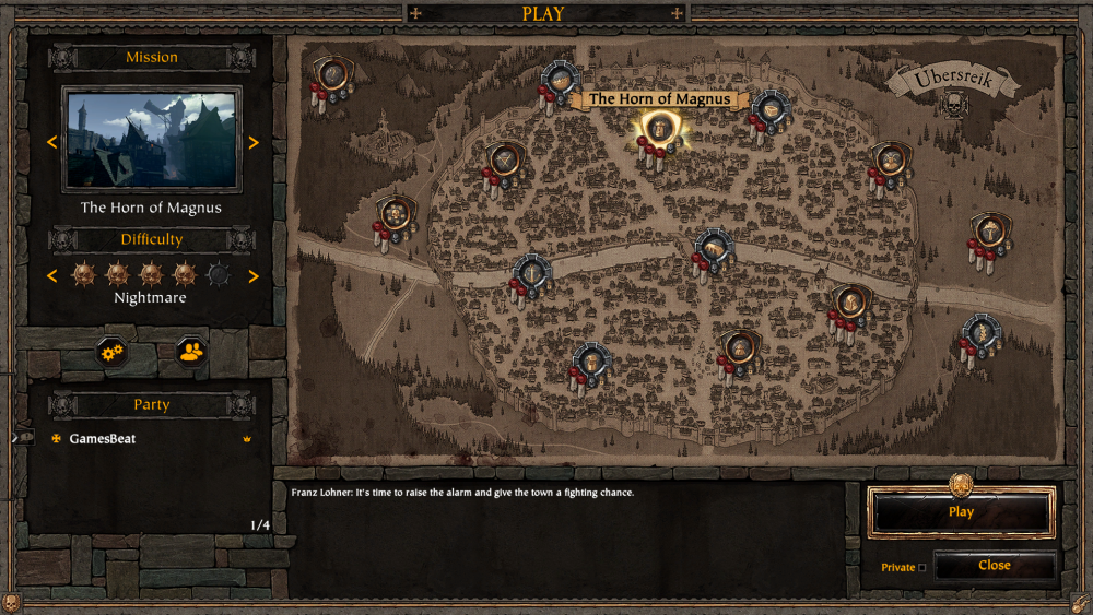 Vermintide has a number of different missions to tackle, and collectively they tell a story.