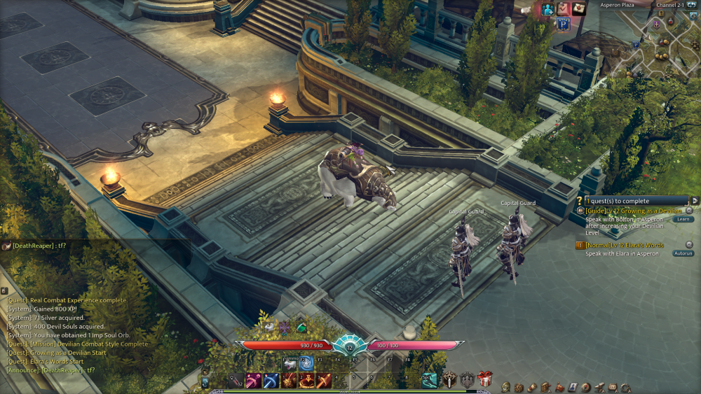 Devilain's interface generally looks like that of an MMO, though the gameplay looks more like Diablo