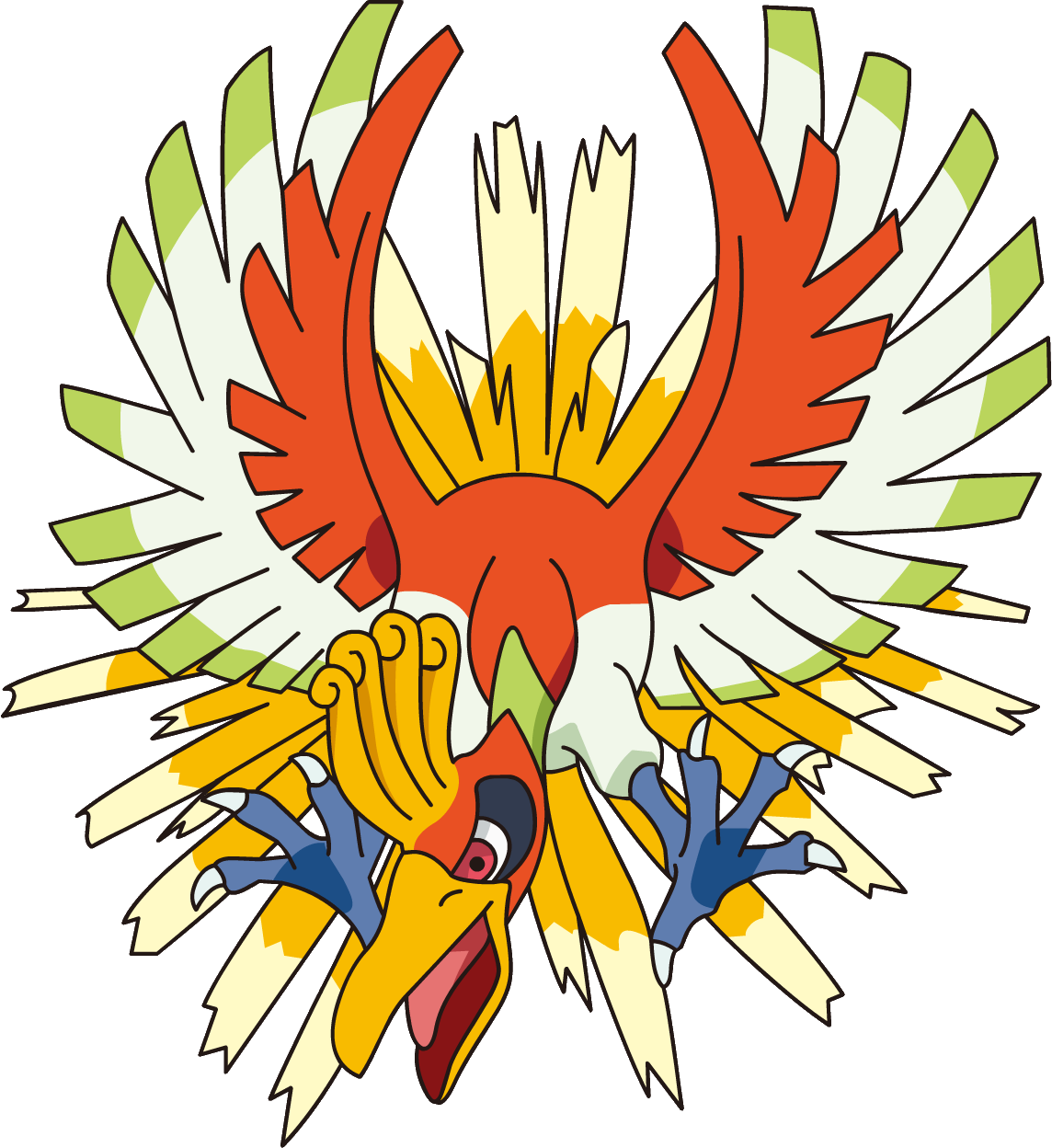 Ho-Oh appeared in the cartoon long before he was in a game.