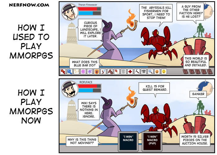 NerfNow.com's "How I Used to Play MMORPGs"