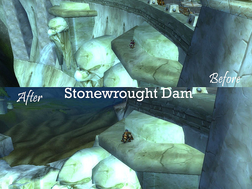 Stonewrought Dam Before and After