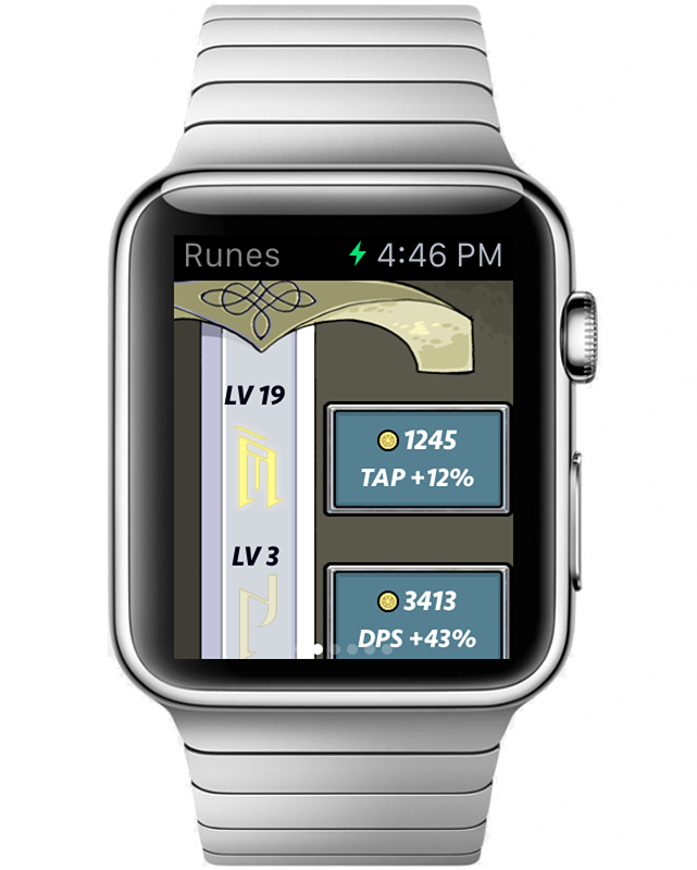 Runeblade's leveling system lets you use loot to level up your attacks.