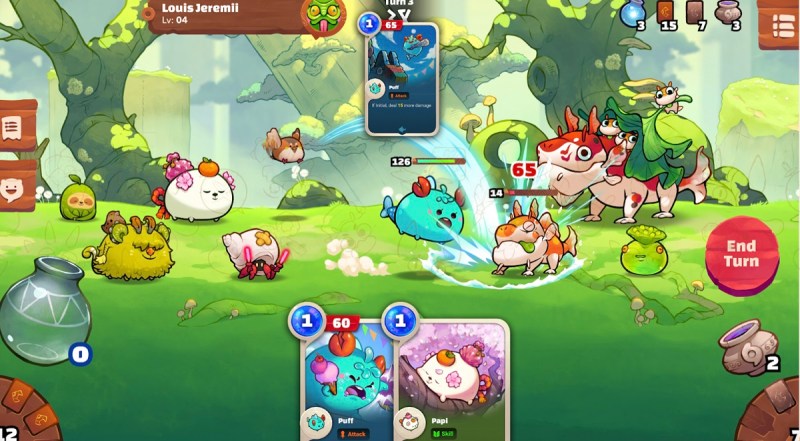 Axie Infinity: Origins battle system.