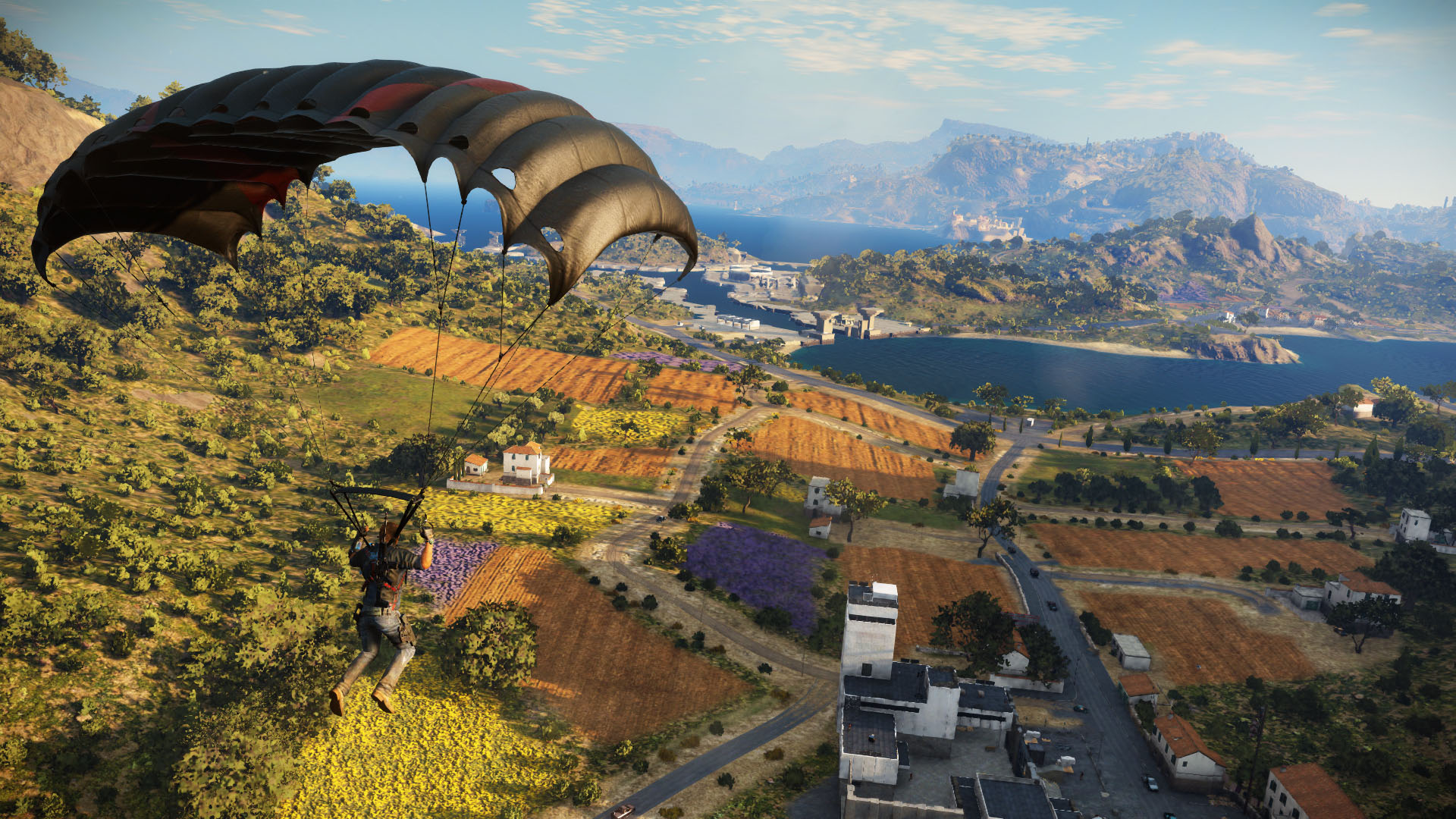 You chute into the action in Just Cause 3.