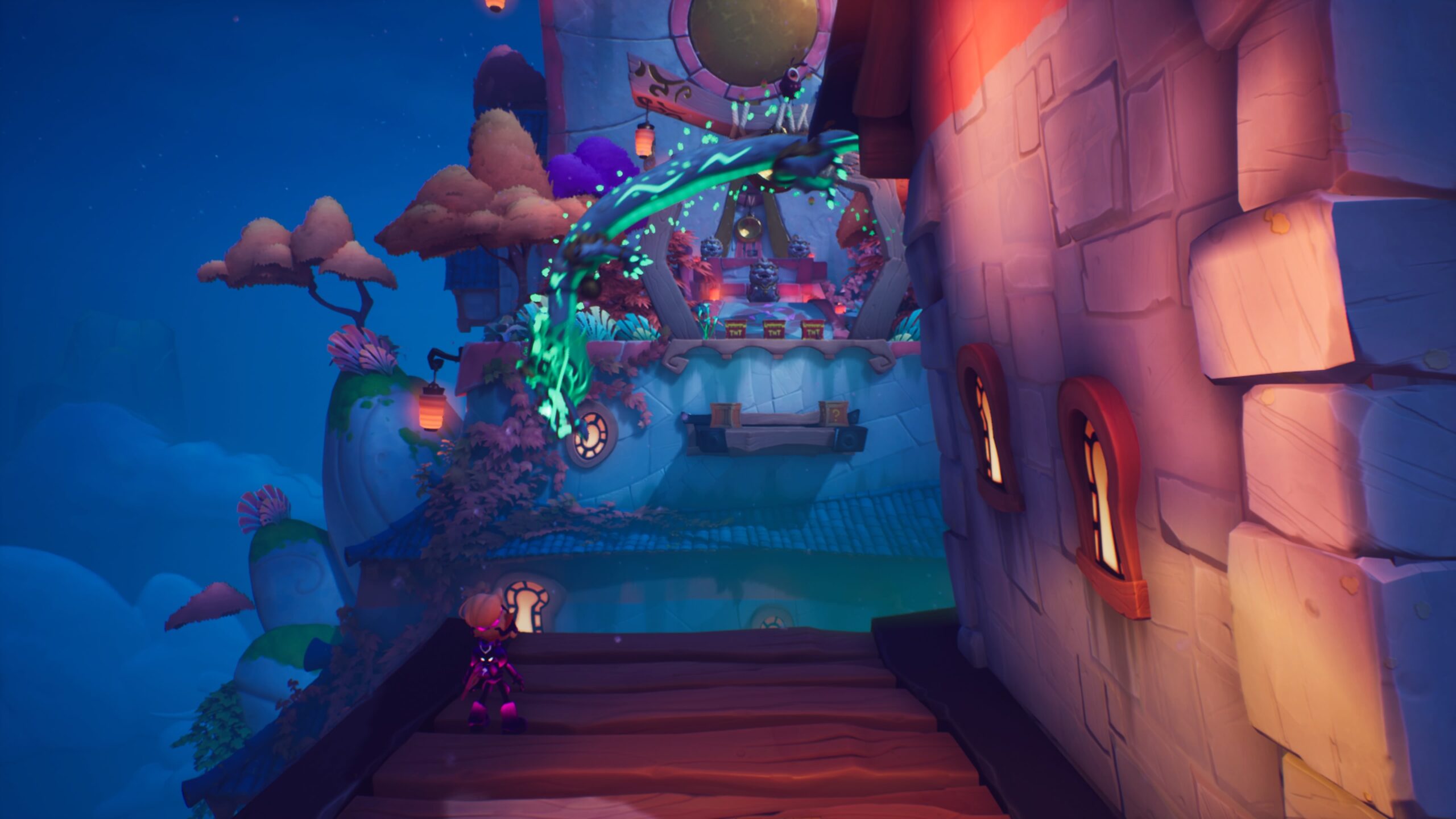 Crash's levels are full of color and character.