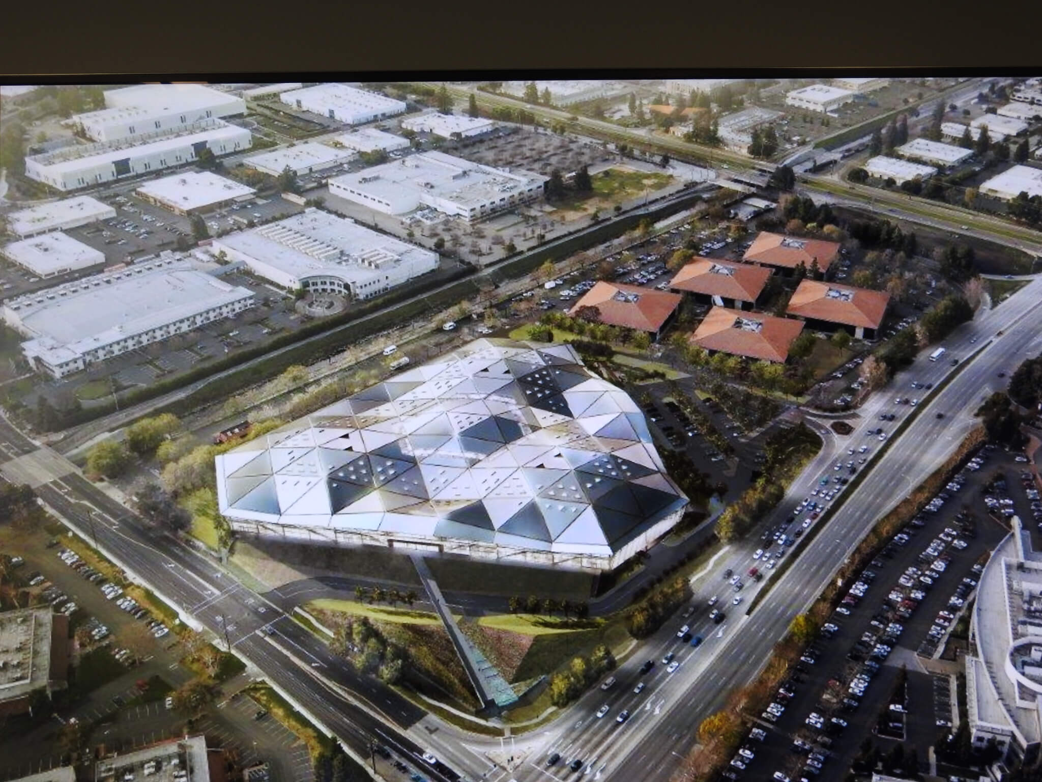 A concept rendering of Nvidia's headquarters.