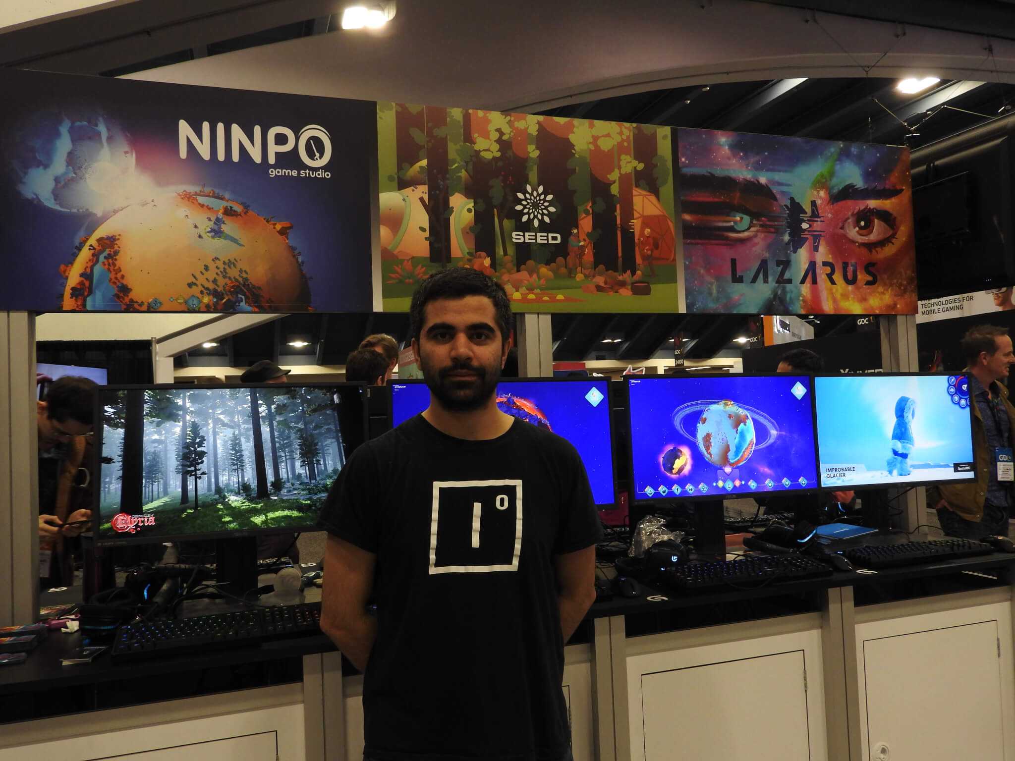 Herman Narula, CEO of Improbable at the company's booth at GDC 2017.