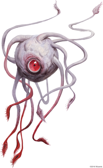 It may not have an eye ray that turns you into stone, but when you piece it with a sword and it's lightning blood fries you, it may petrify you in fear. Imagine your adventuring party is skulking through a dungeon. Dark passages line the tunnel you're exploring. Suddenly, a host of tentacles flash out of the darkness, hurtling at you like the chains that Pinhead summons from hell. Then image a floating horror, its eye staring at your with hunger, as it emerges from the darkness ... and the mouths at the end of the tentacles start draining your blood. The Deathkiss Beholder makes a great dungeon guardian for any evil mastermind you want to throw into your video game.