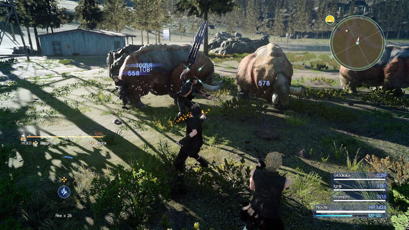 Final Fantasy XV monster battle