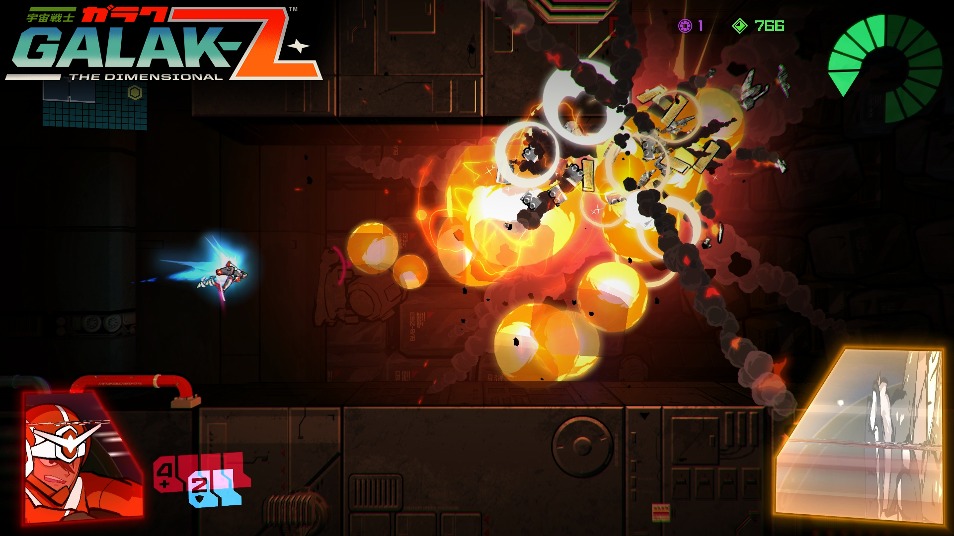 How much you're treated to Galak-Z's spectacular explosions depends on how many missiles you have left.