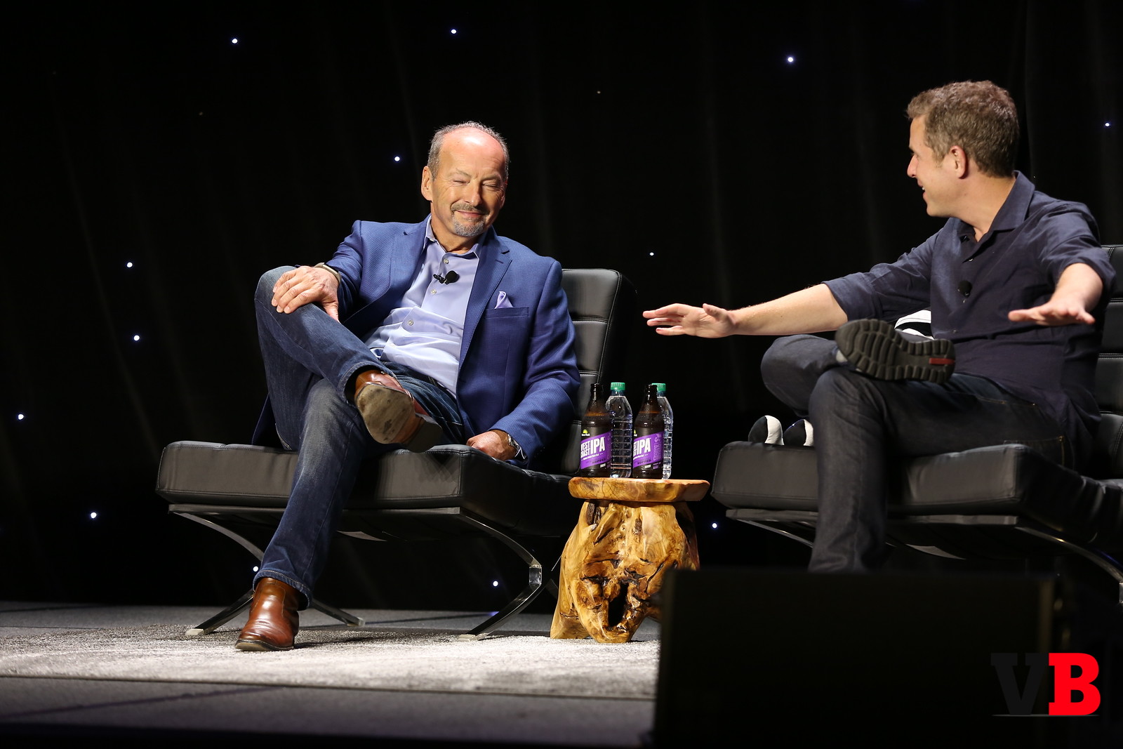 Peter Moore and Geoff Keighley at GamesBeat 2016.