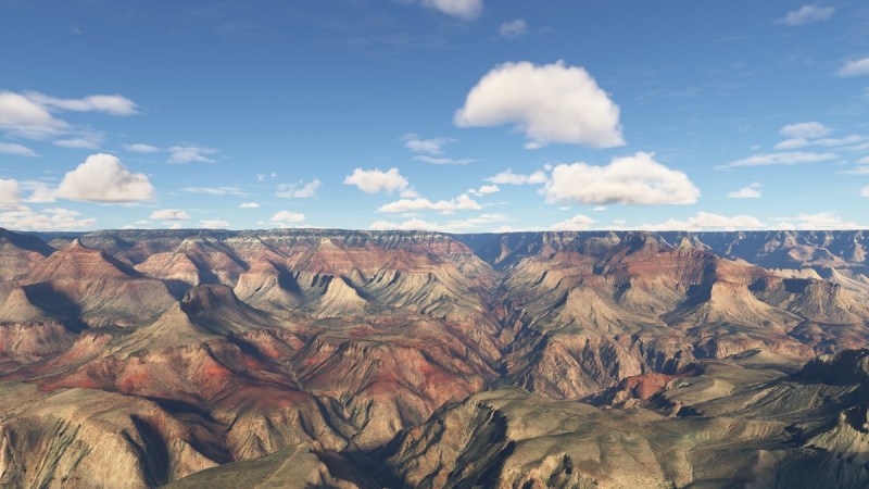The simulated Grand Canyon in Microsoft Flight Simulator.