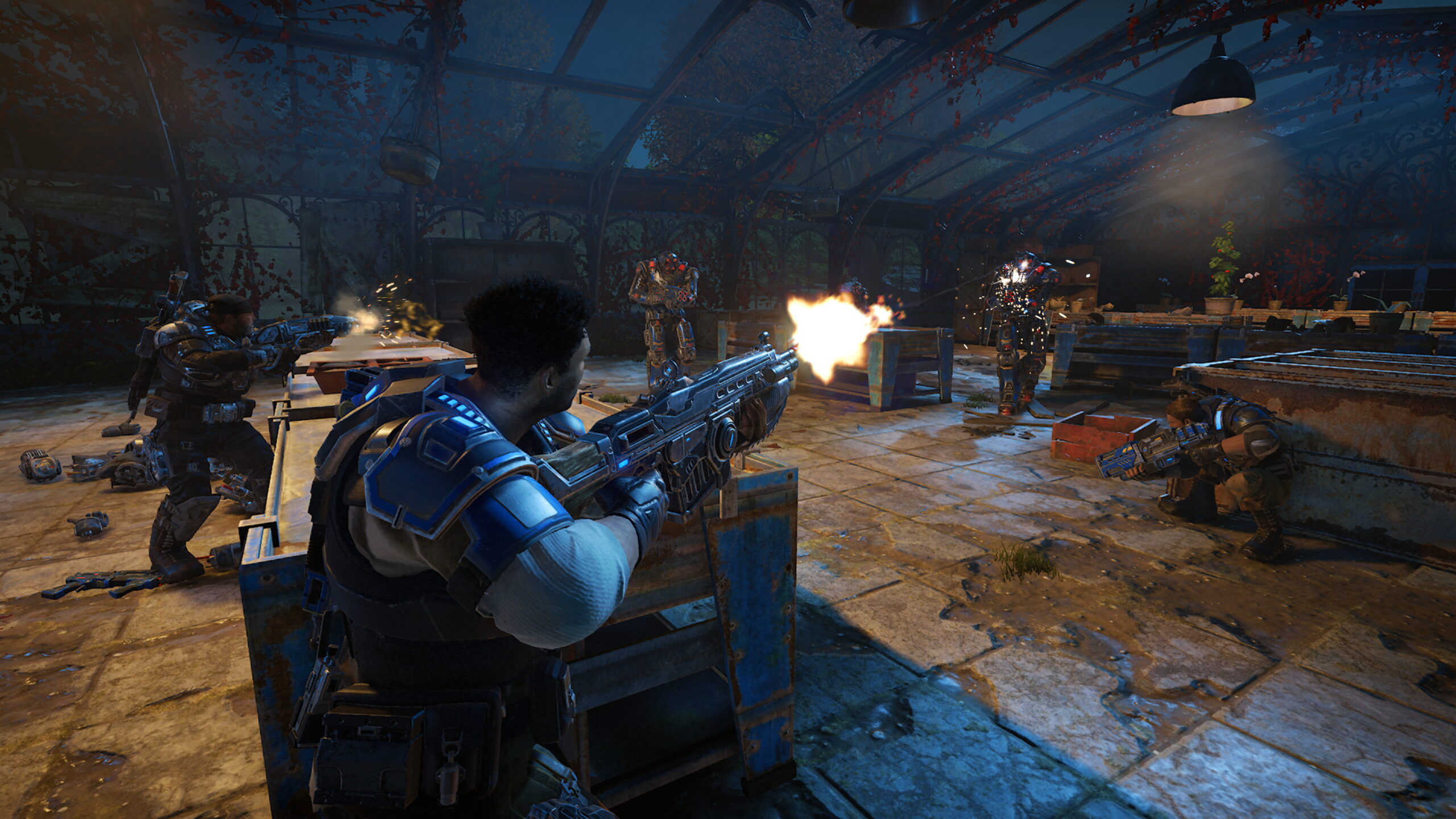 Squad firefight in Gears of War 4.
