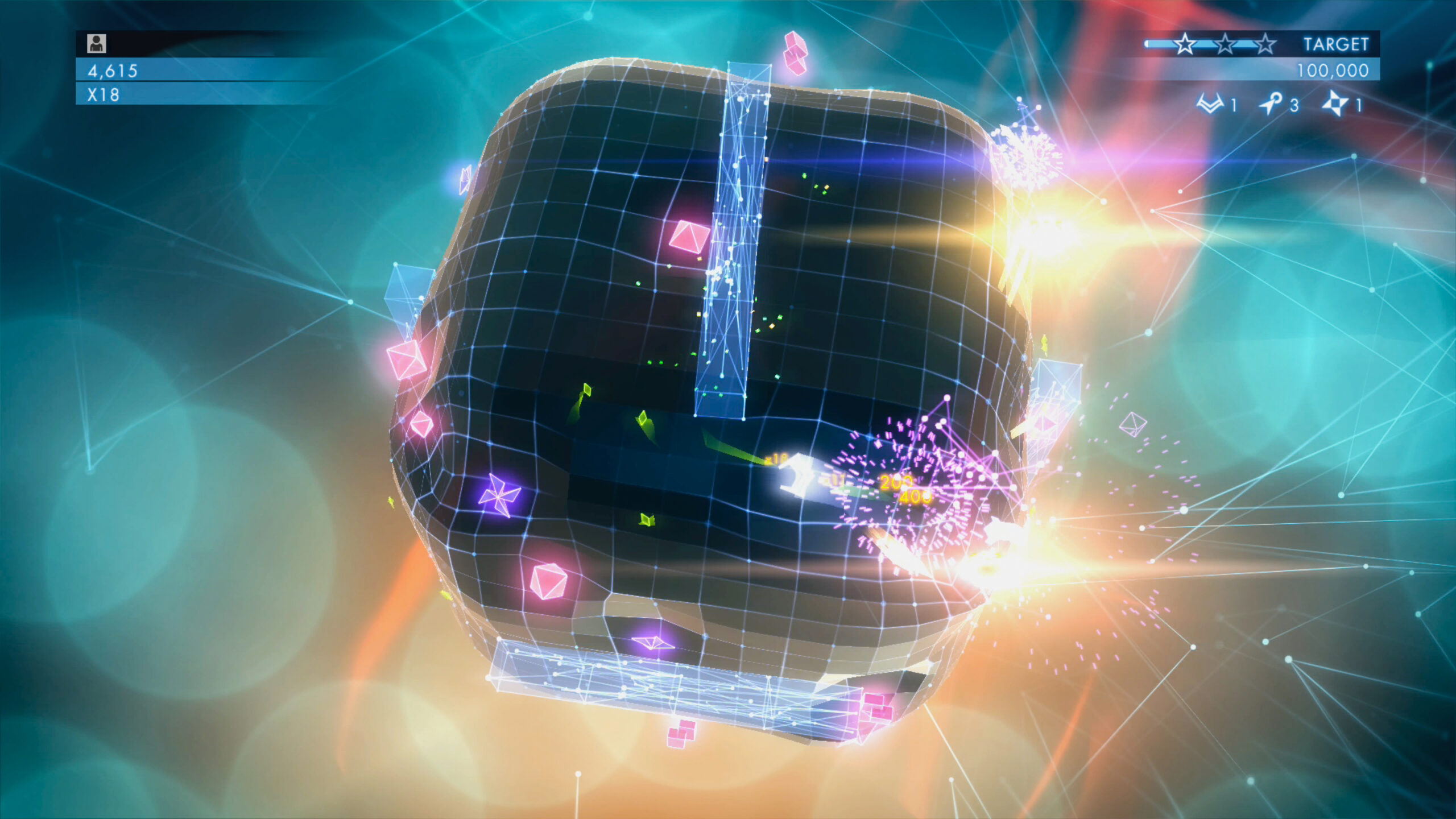 Watching your corners is your newest challenge in Geometry Wars.