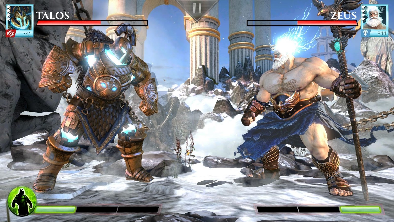 Gods of Rome is a competent swipe-to-fight brawler with an appropriately superhuman-looking cast.