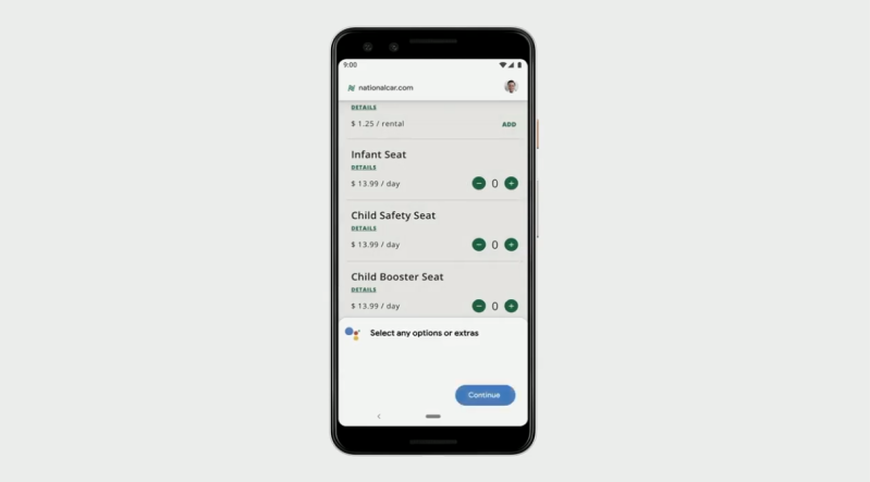 Google Duplex reservations car seat