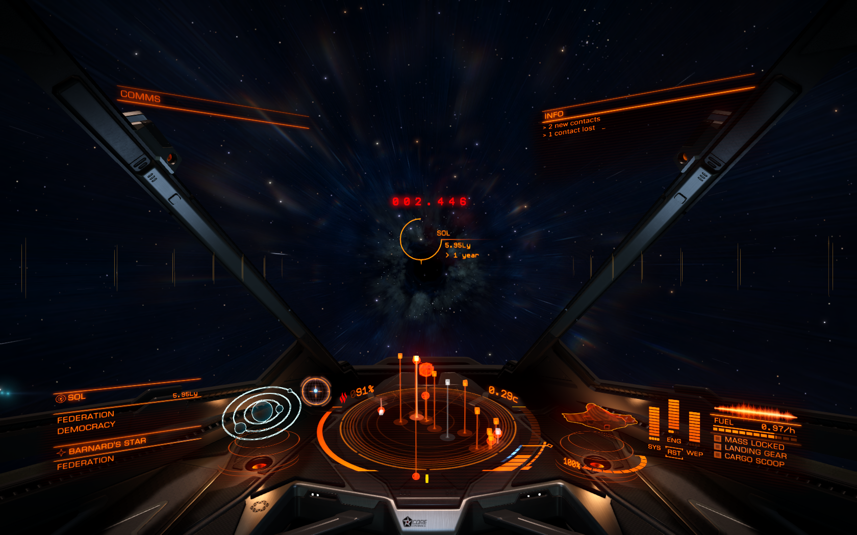 Entering hyperspace.