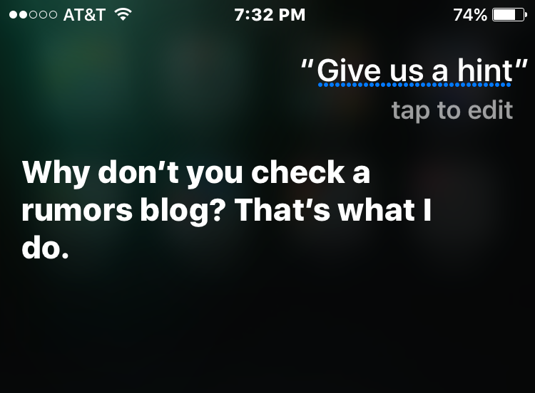 Siri, on an iPhone 6S running iOS 9, won't reveal Apple's launch plans