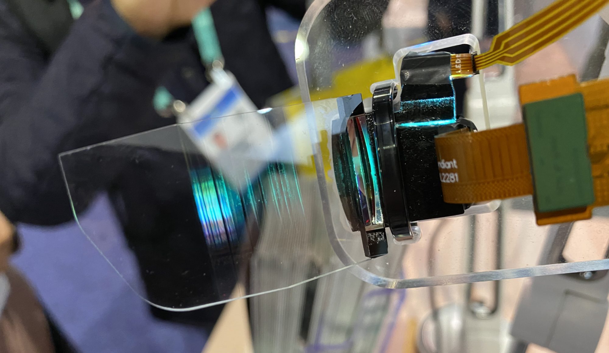Syndiant's waveguide displays use side-mounted projectors to channel light into lenses, potentially on multiple depth planes.