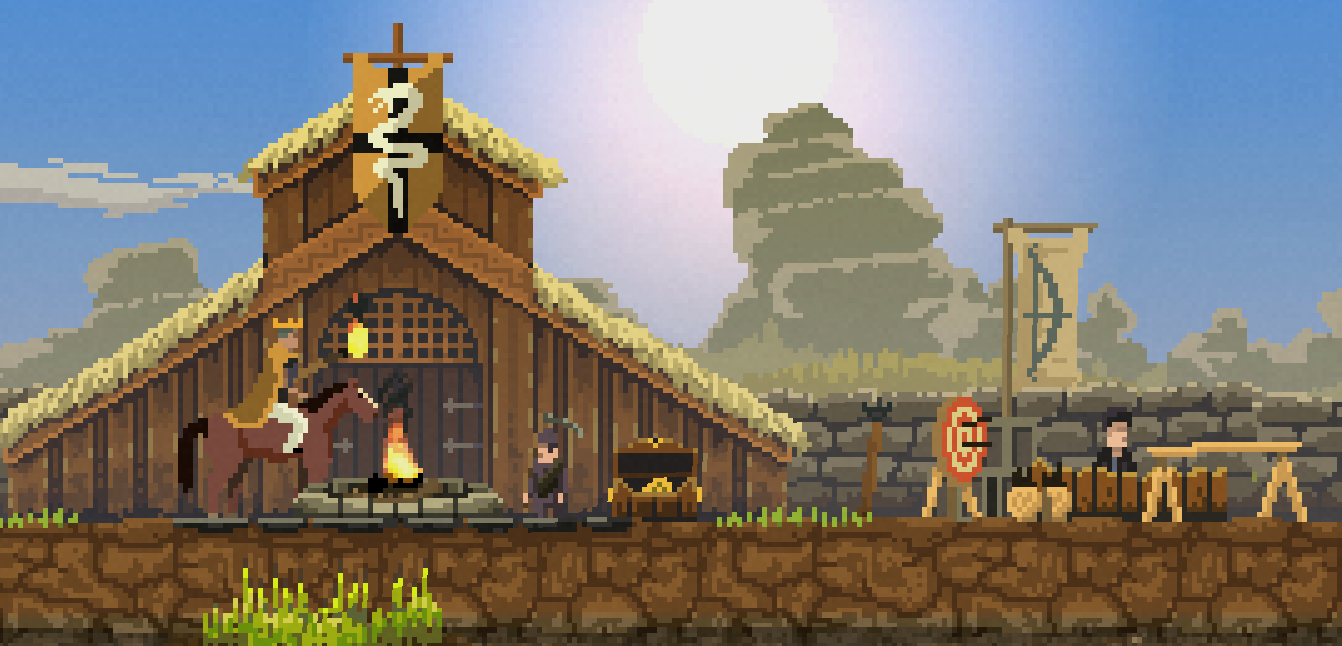 Kingdom is retro-looking pixel art, but with modern effects like the pretty, reflective water.