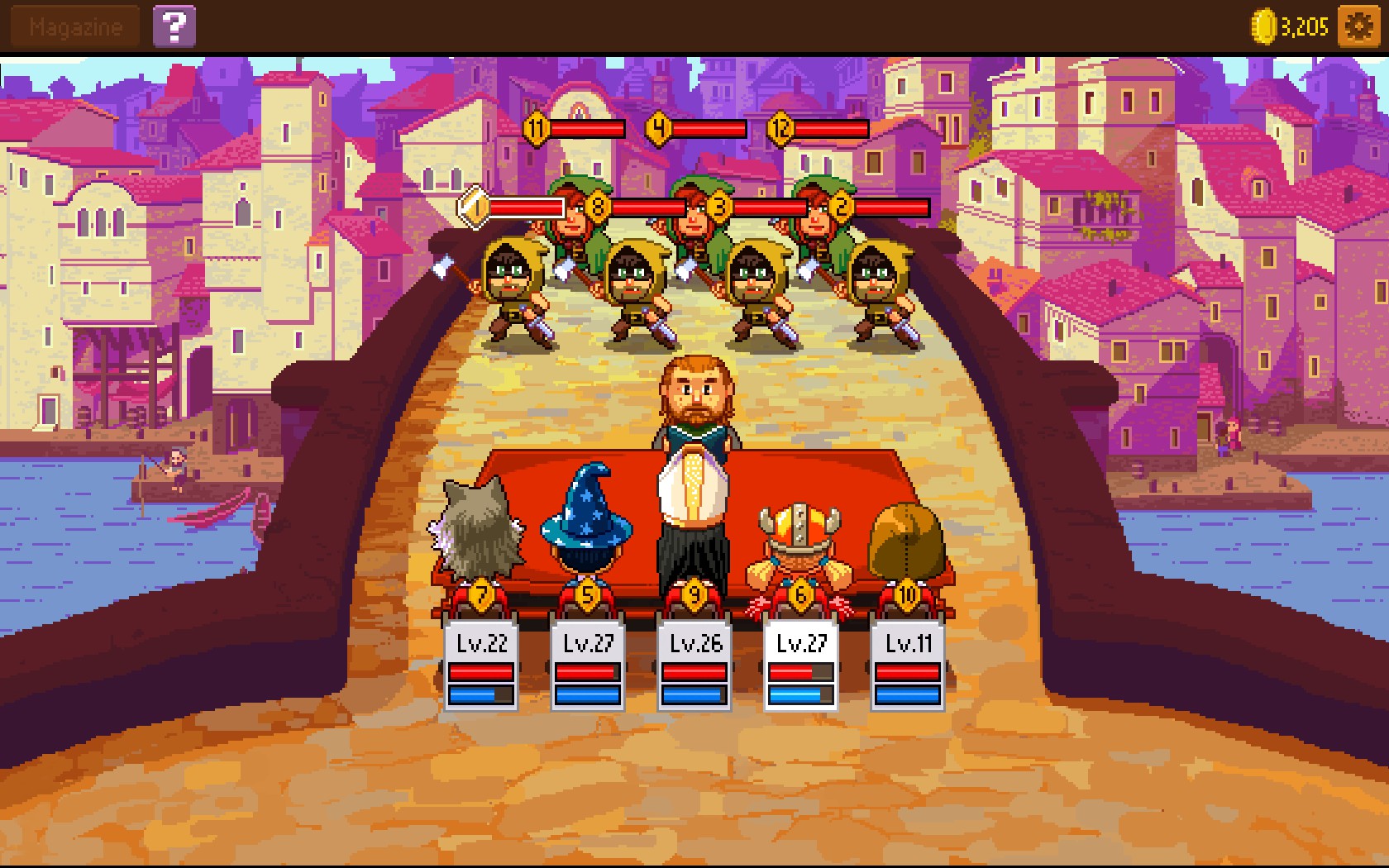 Characters attack from their seats.