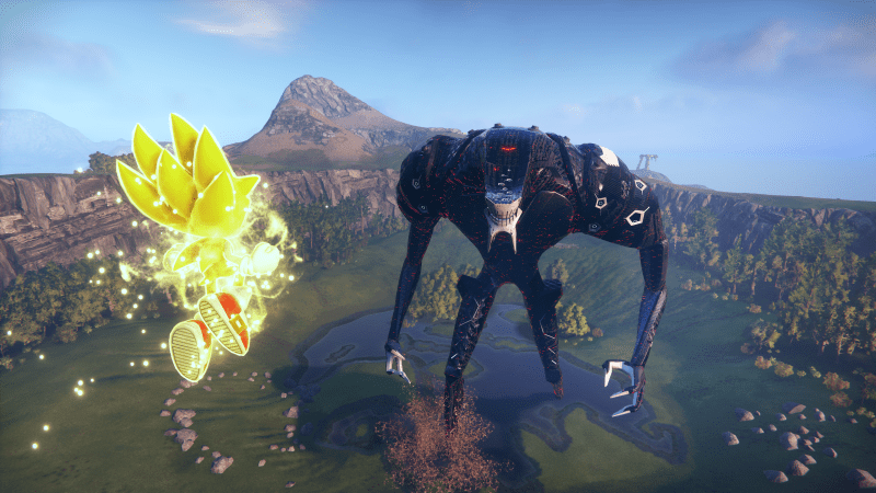 Sonic Fights some giant enemies.