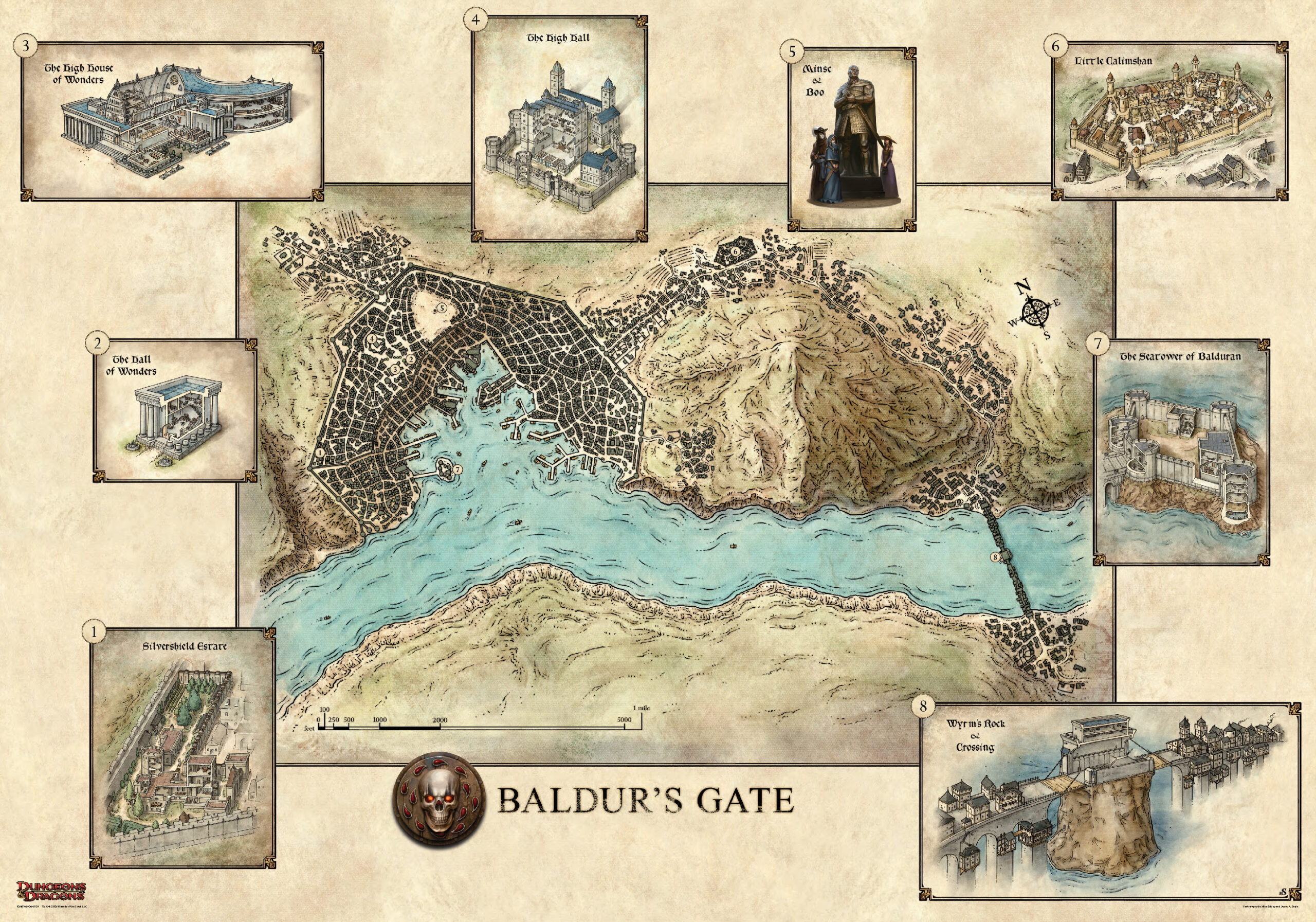 The city of Baldur's Gate in Murder in Baldur's Gate on the eve of The Sundering.