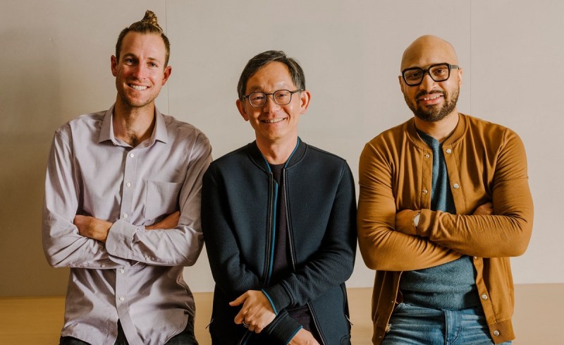 Three of Mysten's founders; Evan Cheng is in the center.