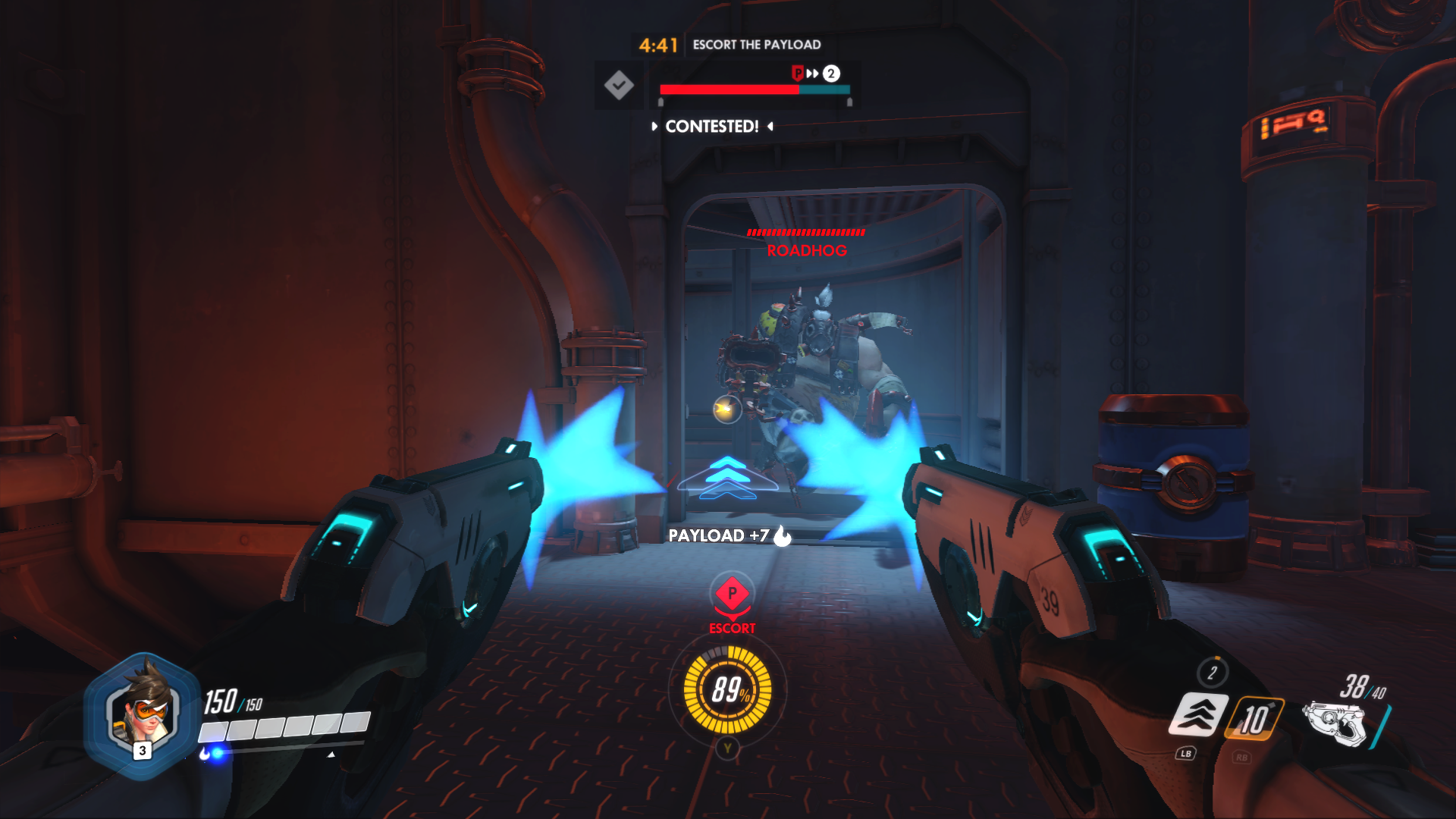 Tracer loves her pistols.