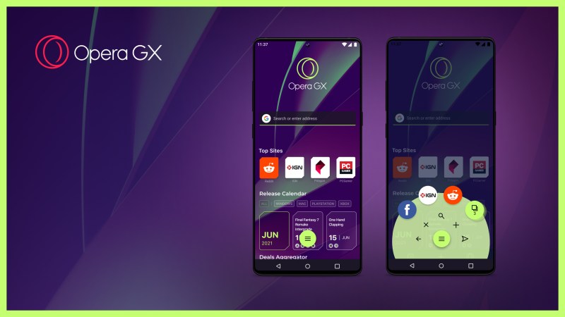The Opera GX mobile browser is customizable for gamers.