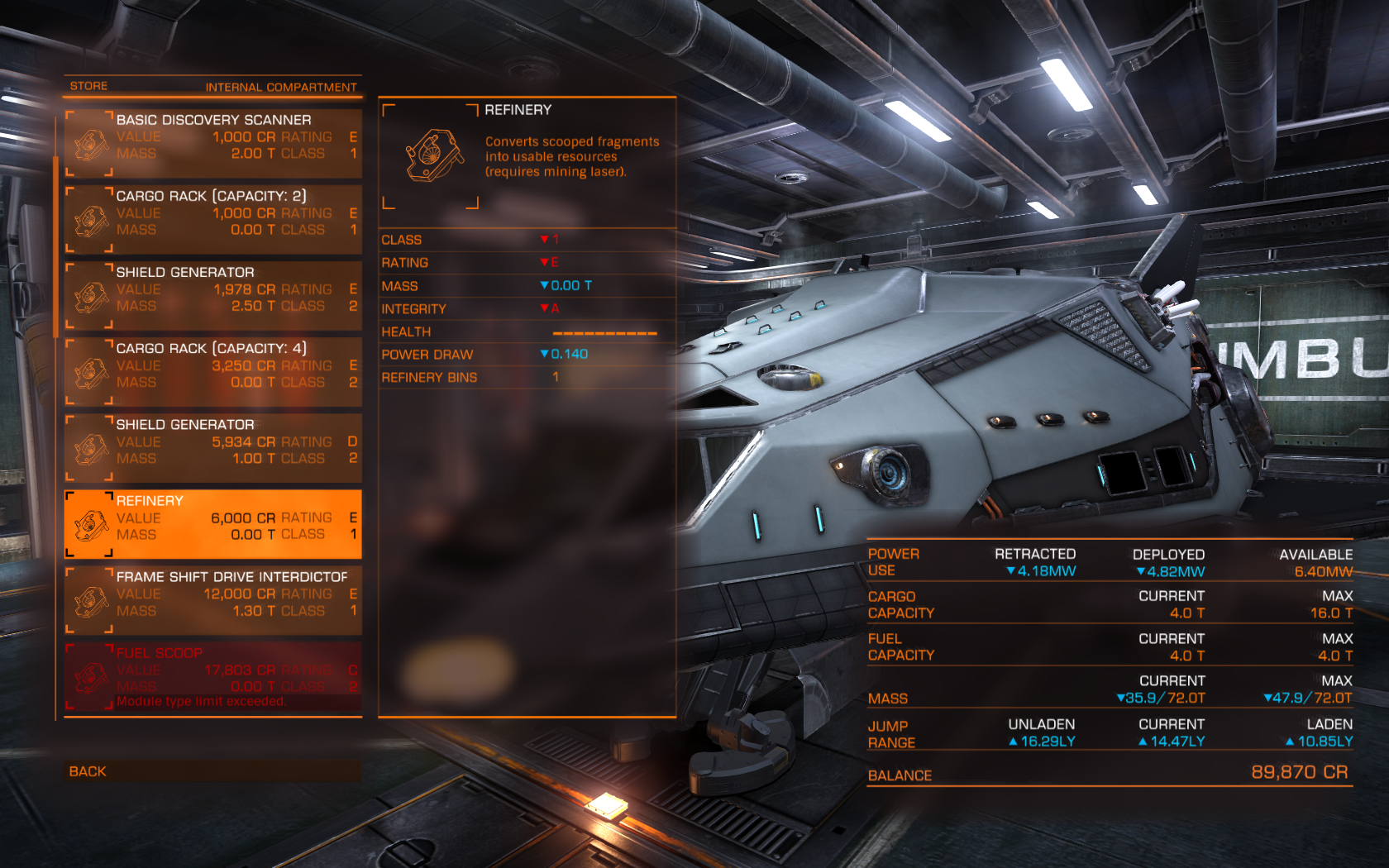 Outfitting your ship is often a matter of trial and error.