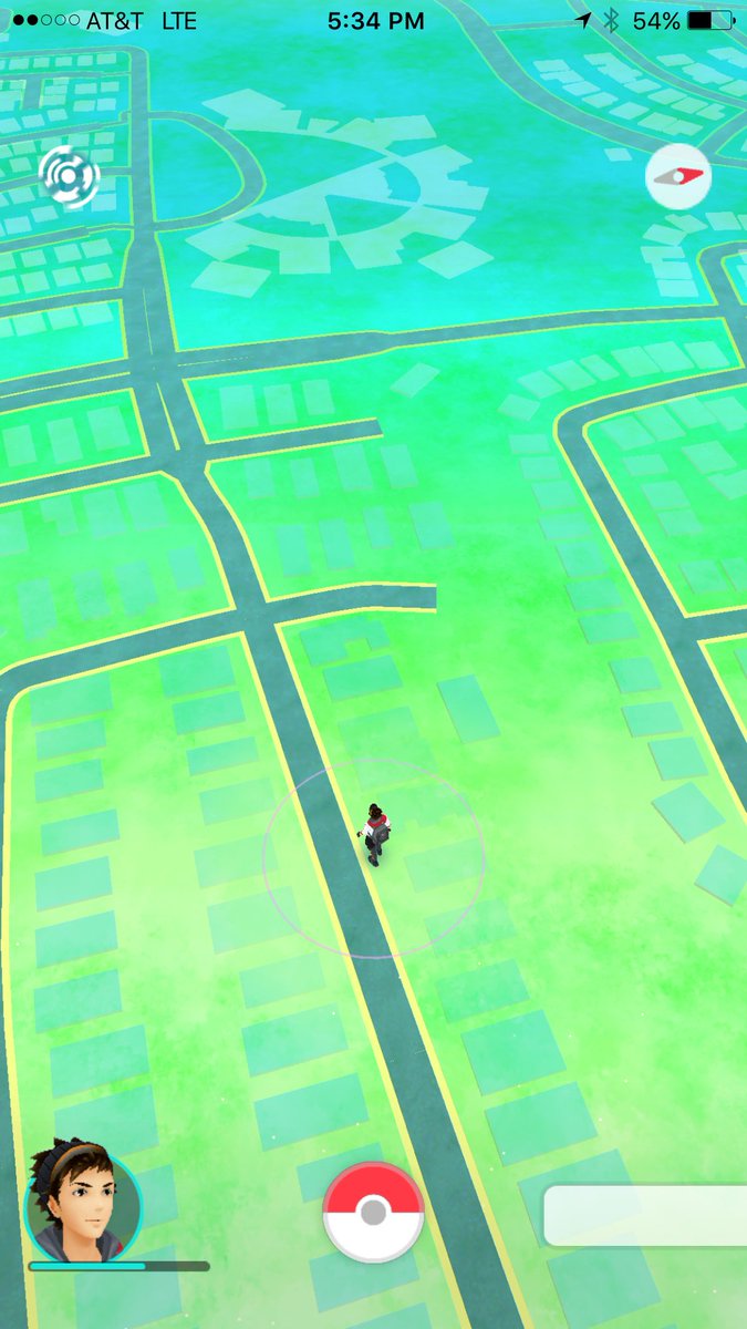 The desolate landscape of Pokémon Go during server issues.