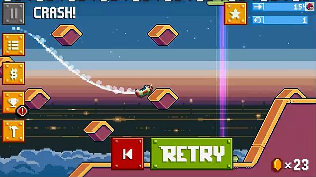 It plays like a combination of Trials and Flappy Bird.