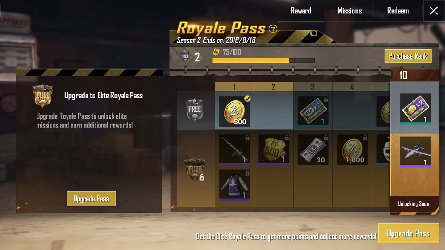 The Royale Pass in PUBG Mobile.