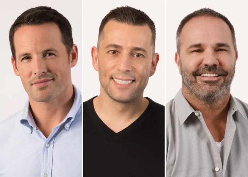 Scopely execs Walter Driver (left), Javier Perreira and Tim O'Brien.
