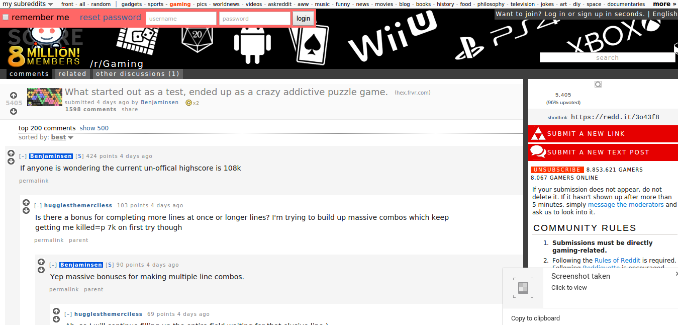 This Reddit thread caused interest in Hex FRVR to explode.