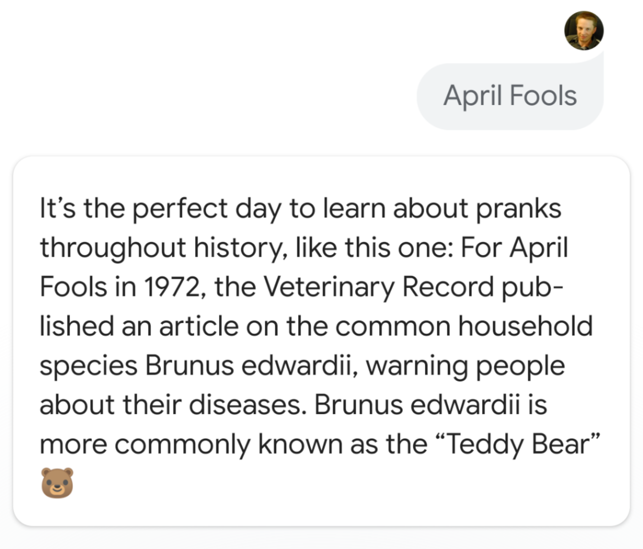 Google Assistant April Fools 2019
