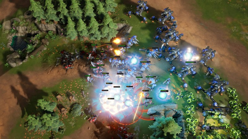 A massive firefight in Stormgate.