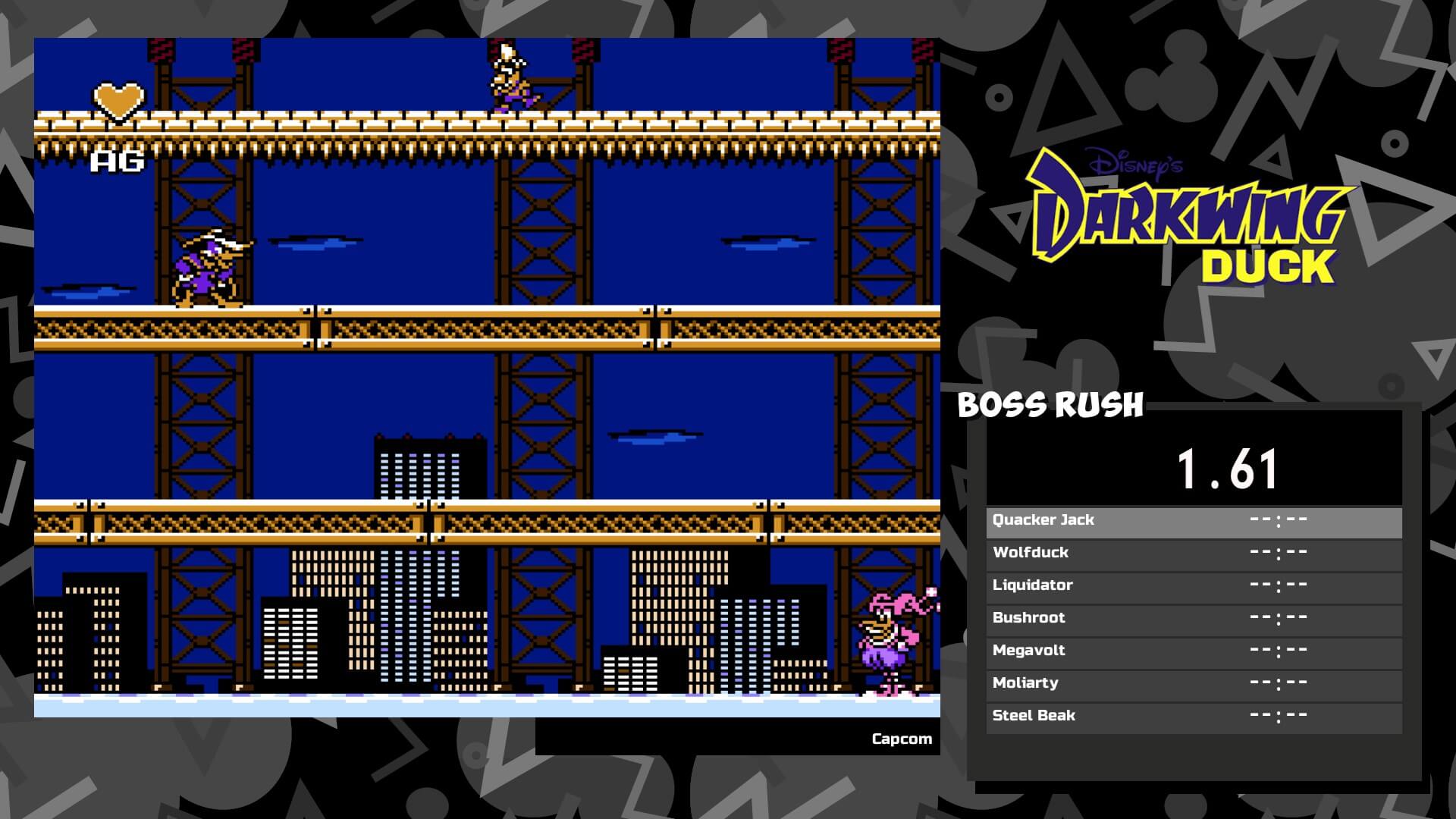 Boss Attack puts you in a series of battles against foes like Quackerjack here from Darkwing Duck.