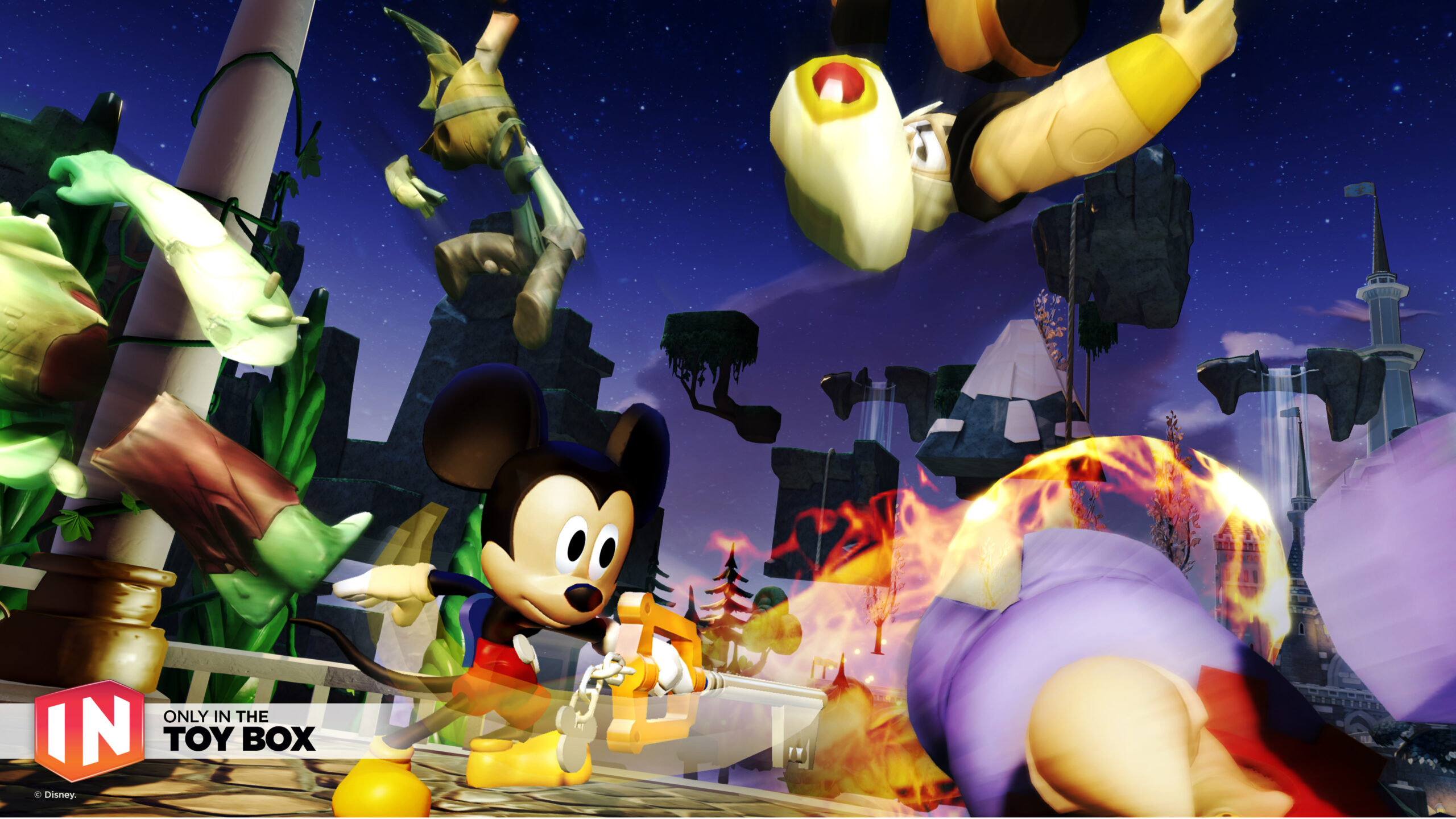 Even the Kingdom Hearts' Keyblade makes an appearance in the Toy Box.