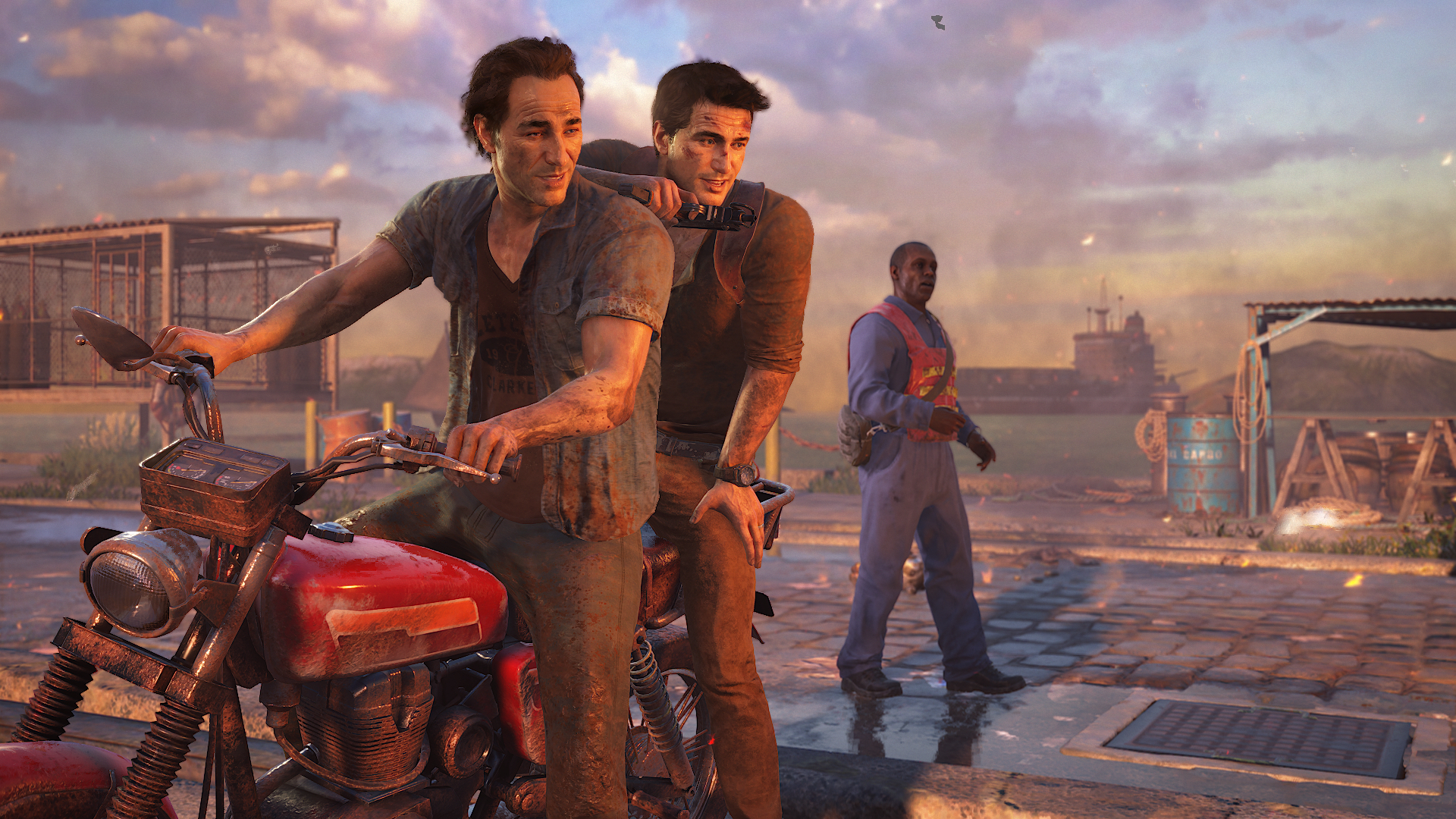 Uncharted 4's Sam and Nathan Drake.