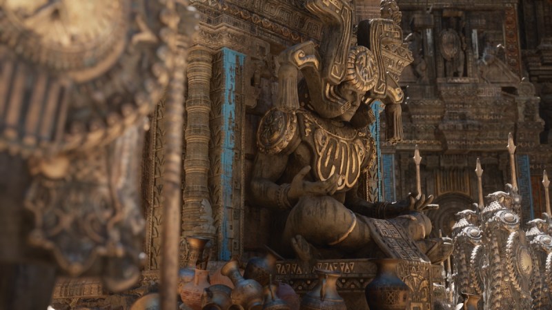 Epic Games shows off intricate details amid shadowy lighting.