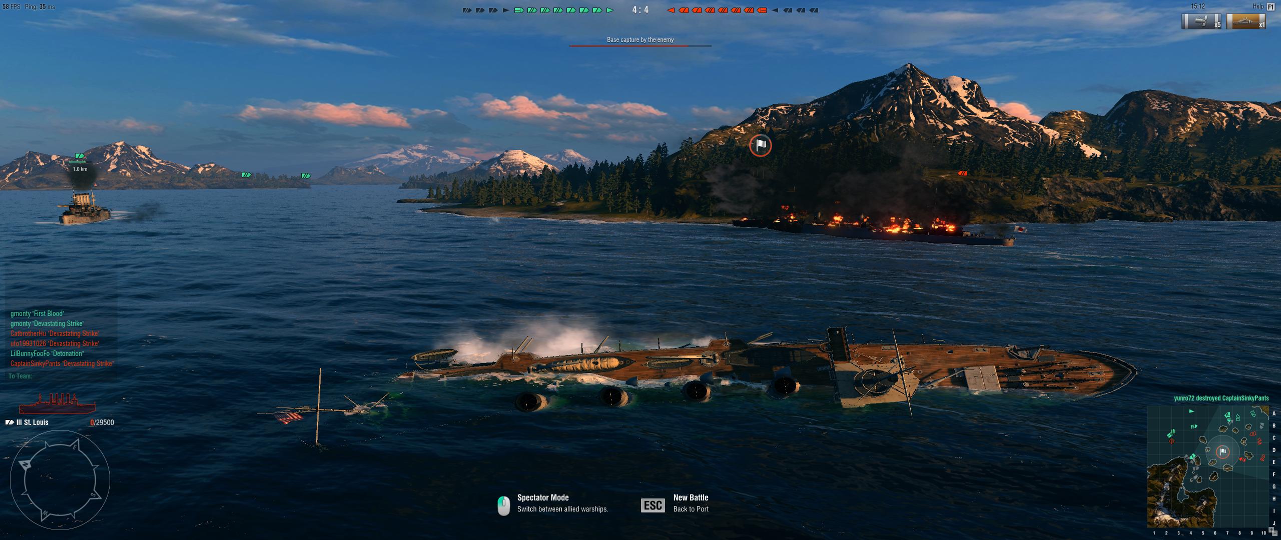 At least the bloke who sank me had the courtesy to say "Good game" later on.
