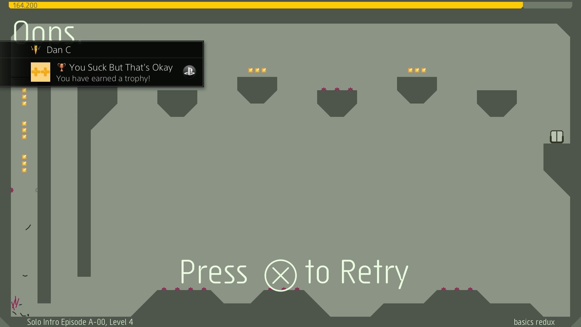 N++ let's you know pretty early on that you suck.