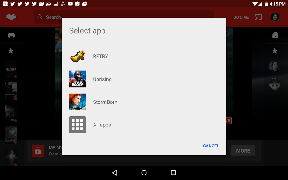 YouTube Gaming works with all of your games.