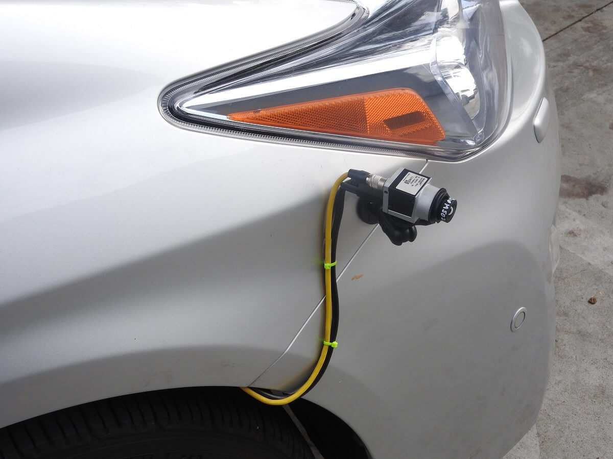 AImotive's self-driving car uses inexpensive cameras to detect objects.