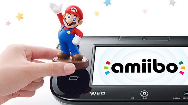 The Mario Amiibo figure working with the Wii U's built-in NFC.