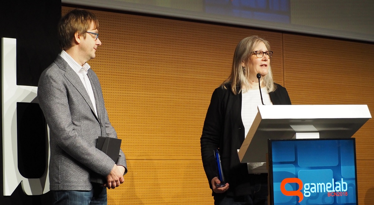 Though her latest game was a failure, Amy Hennig received an award for her career making great games at Gamelab.